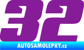Samolepka Startovní číslo 32 typ 6 fialová