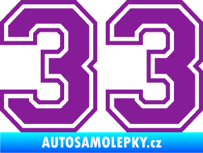 Samolepka Startovní číslo 33 typ 4 fialová