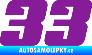 Samolepka Startovní číslo 33 typ 6 fialová