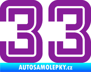 Samolepka Startovní číslo 33 typ 7 fialová