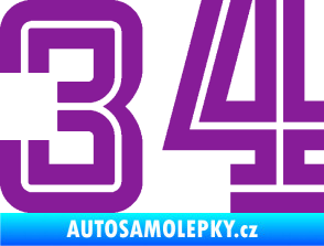 Samolepka Startovní číslo 34 typ 7 fialová