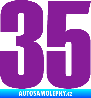 Samolepka Startovní číslo 35 typ 2  fialová