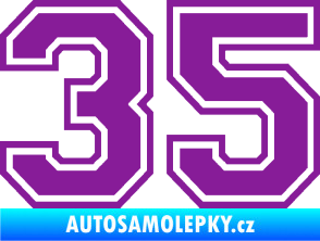 Samolepka Startovní číslo 35 typ 4 fialová