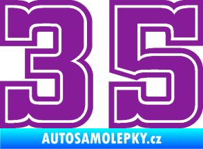 Samolepka Startovní číslo 35 typ 5 fialová