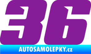 Samolepka Startovní číslo 36 typ 6 fialová