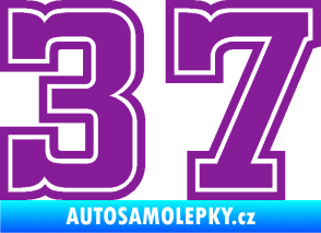 Samolepka Startovní číslo 37 typ 5 fialová