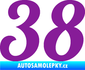 Samolepka Startovní číslo 38 typ 3  fialová