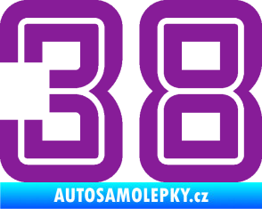 Samolepka Startovní číslo 38 typ 7 fialová