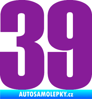 Samolepka Startovní číslo 39 typ 2      fialová