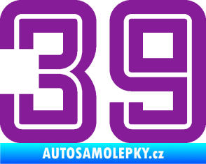 Samolepka Startovní číslo 39 typ 7 fialová