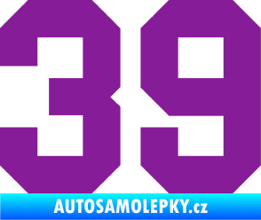 Samolepka Startovní číslo 39 fialová