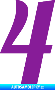 Samolepka Startovní číslo 4 typ 3 fialová