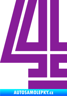 Samolepka Startovní číslo 4 typ 7 fialová