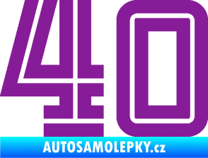 Samolepka Startovní číslo 40 typ 7 fialová