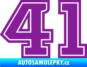 Samolepka Startovní číslo 41 typ 5 fialová