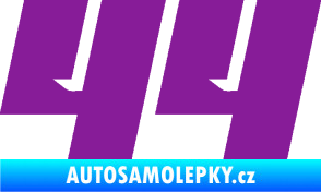 Samolepka Startovní číslo 44 typ 6 fialová