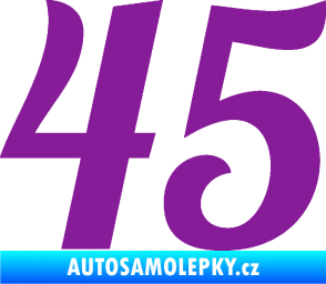 Samolepka Startovní číslo 45 typ 3 fialová