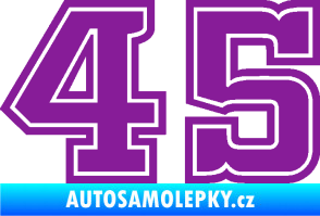 Samolepka Startovní číslo 45 typ 5 fialová
