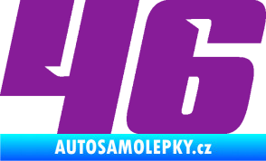 Samolepka Startovní číslo 46 typ 6 fialová
