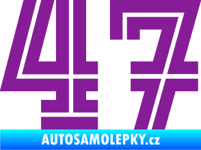 Samolepka Startovní číslo 47 typ 7 fialová
