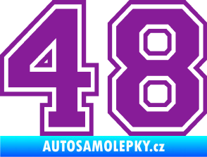 Samolepka Startovní číslo 48 typ 4 fialová