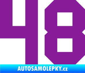 Samolepka Startovní číslo 48 fialová