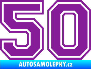 Samolepka Startovní číslo 50 typ 4 fialová