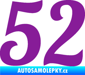 Samolepka Startovní číslo 52 typ 3 fialová