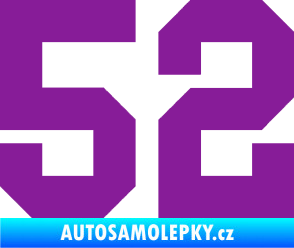 Samolepka Startovní číslo 52 fialová