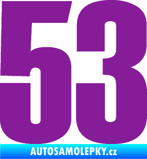 Samolepka Startovní číslo 53 typ 2  fialová