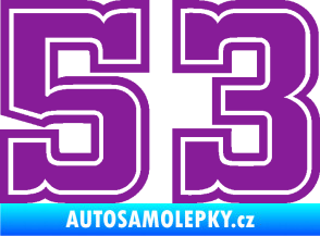 Samolepka Startovní číslo 53 typ 5 fialová
