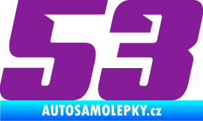 Samolepka Startovní číslo 53 typ 6 fialová