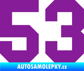 Samolepka Startovní číslo 53 fialová