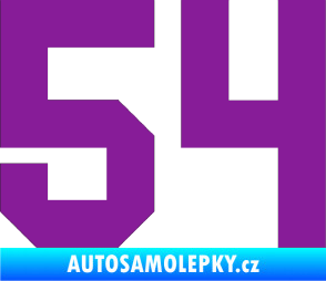 Samolepka Startovní číslo 54 fialová