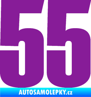 Samolepka Startovní číslo 55 typ 2   fialová