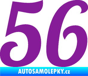 Samolepka Startovní číslo 56 typ 3 fialová