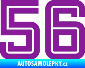 Samolepka Startovní číslo 56 typ 7 fialová