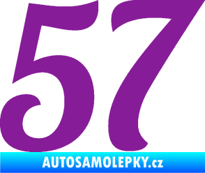 Samolepka Startovní číslo 57 typ 3 fialová