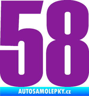 Samolepka Startovní číslo 58 typ 2    fialová