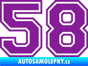 Samolepka Startovní číslo 58 typ 4 fialová