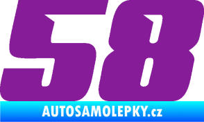 Samolepka Startovní číslo 58 typ 6 fialová