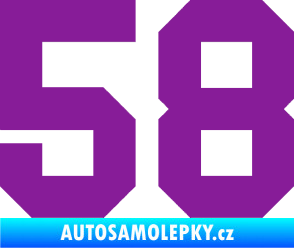 Samolepka Startovní číslo 58 fialová