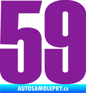 Samolepka Startovní číslo 59 typ 2    fialová