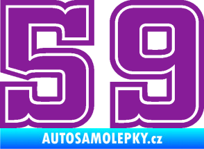 Samolepka Startovní číslo 59 typ 5 fialová