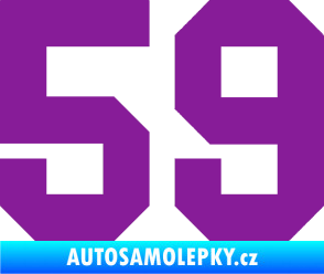 Samolepka Startovní číslo 59 fialová