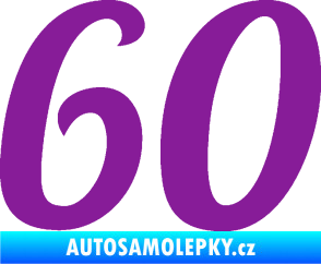 Samolepka Startovní číslo 60 typ 3 fialová