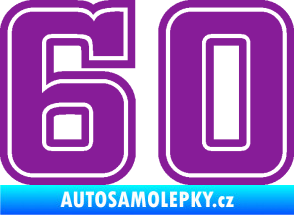 Samolepka Startovní číslo 60 typ 5 fialová