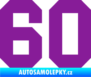 Samolepka Startovní číslo 60 fialová