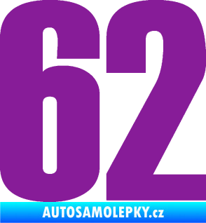 Samolepka Startovní číslo 62 typ 2  fialová