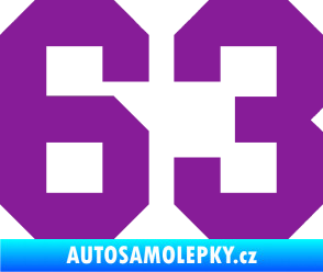 Samolepka Startovní číslo 63 fialová